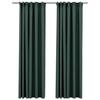 VidaXL Rideaux occultants aspect lin avec crochets 2pcs Vert 140x245cm