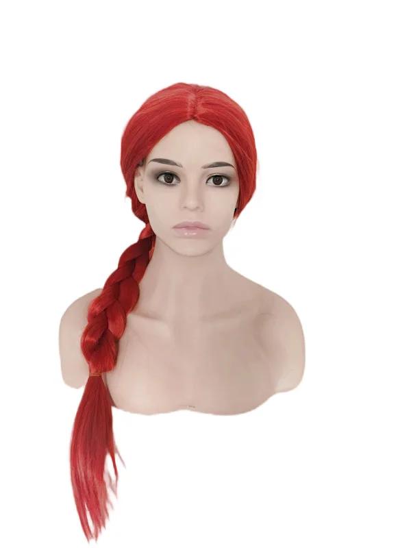 Character Jessie Tracy Cosplay Red Fried Dough Twists Braid Carnival Halloween Synthetic Wig