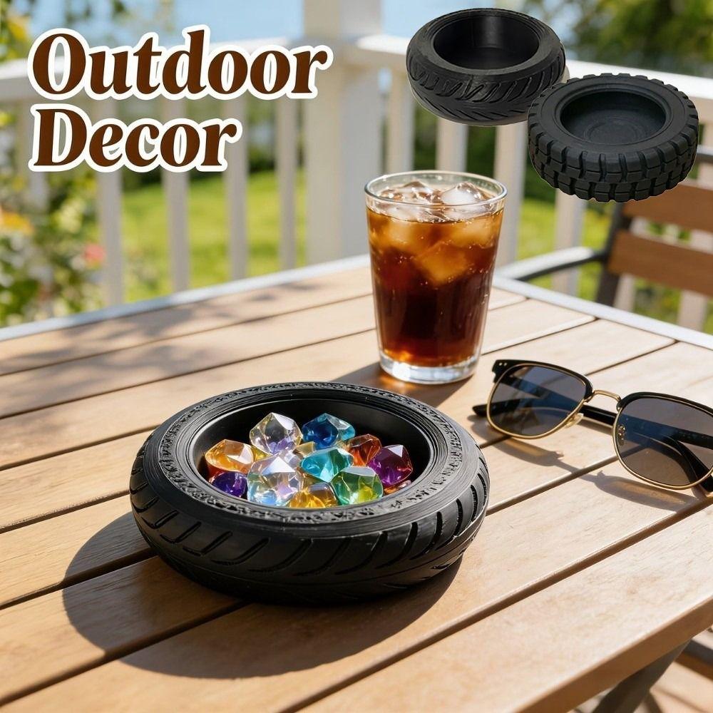 Creative Mini Tire Storage Tray Multi-Function Desktop Organizer Decorative Holder  Garage