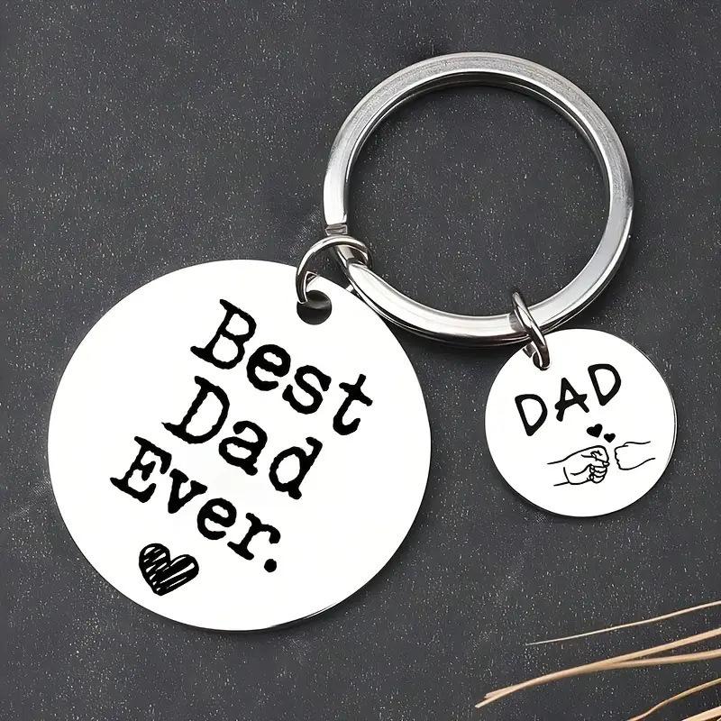 Stainless Steel Keychain Fathers Day Gift Dad Keychain Stainless Steel Jewelry Accessory Stainless Steel Keychain for Backpack Bag Pendant