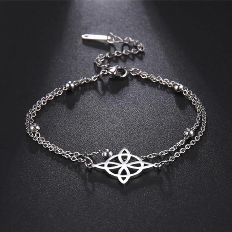 Witch Knot Charm Bracelets Stainless Steel Witch Knot Chain Bracelet Women Men