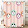 Cute Cartoon Panda Round Shower Curtain Fabric Waterproof Bath Decor Home Decoration
