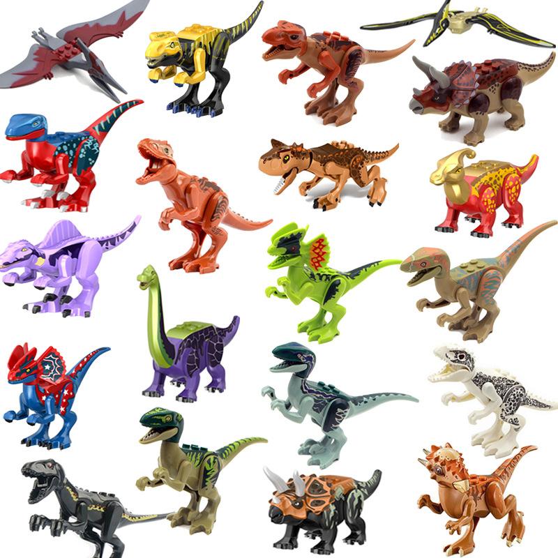 Dinosaur Building Block Model Tyrannosaurus Rex Pterosaur Triceratops Velociraptor Small Particle Assembly Children'S Toys