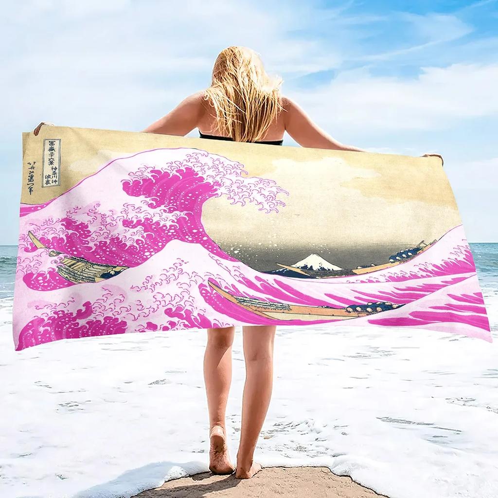 Ocean Wave Beach Towel,Oversized Quick Dry Sand Free Proof Absorbent Lightweight Beach Blanket Bath Towel Swim Sport Pool Towels