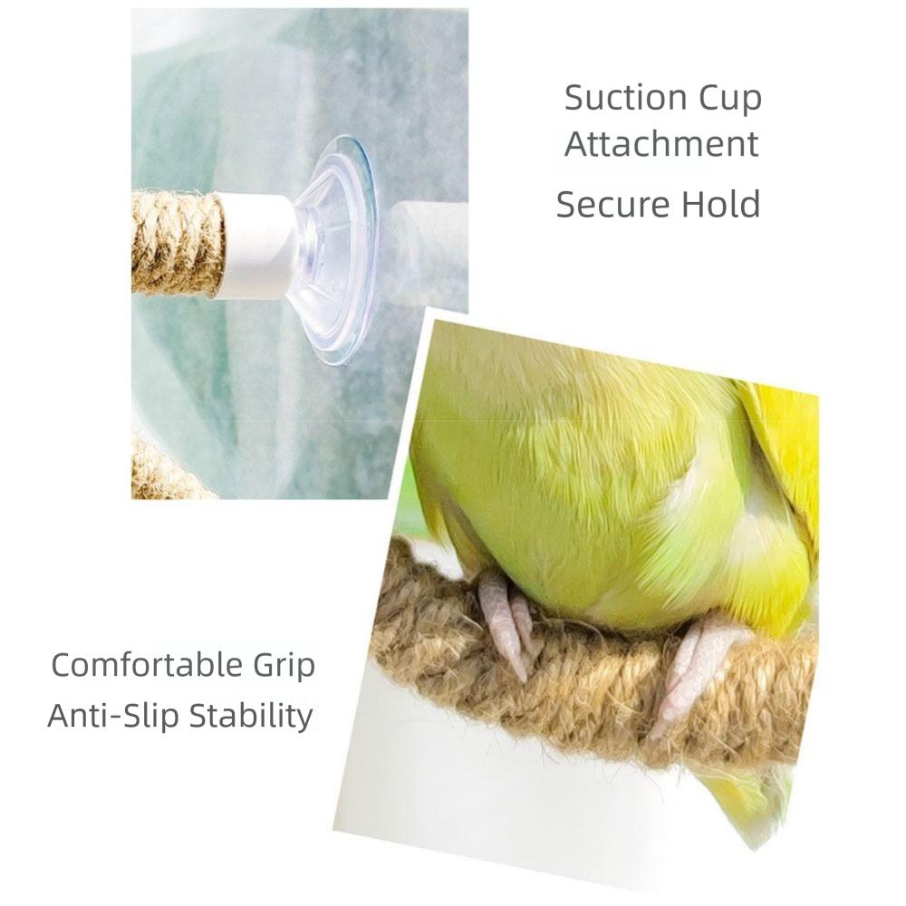 Linen Rope Bird Toy Swing Set Suction Cup Bird Claw Beak Grinding Bar  Climbing Exercise