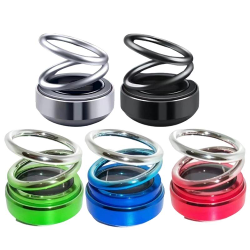 Car Aromatherapy Solar Powered Dual Ring Suspended Car Diffuser Car Air Purifier Car Perfume Ornaments Perfume Diffuser