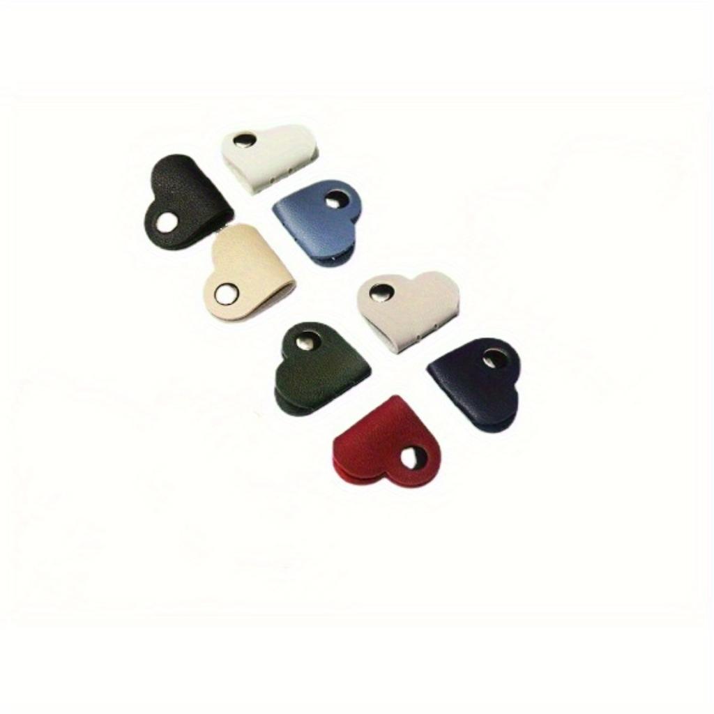 10-Pack Heart-Shaped Faux Leather Cable Straps, Multi-Color Headphone & Headset Cable Organizer, Cable Management Clips, Unisex Cable Fixator Se