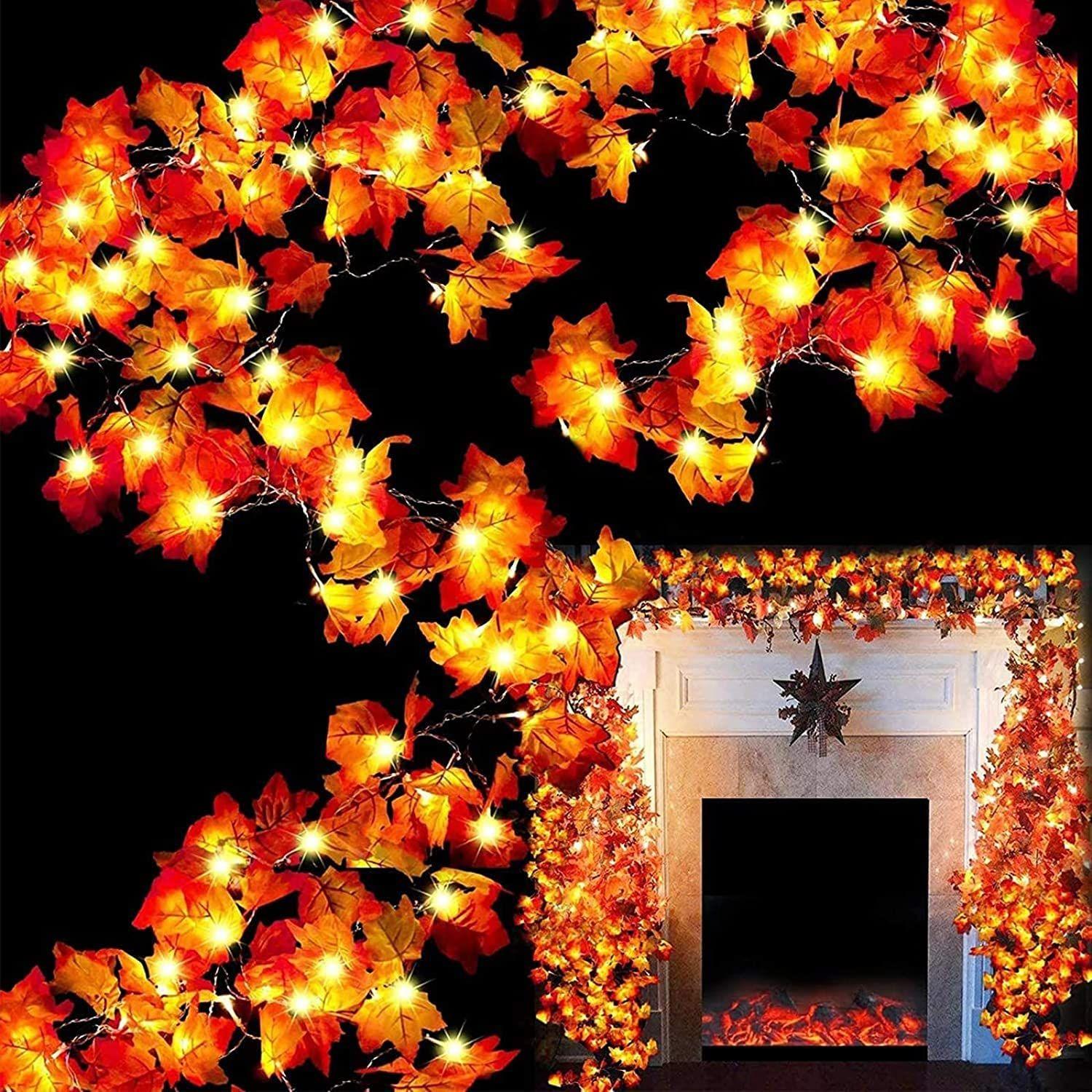 

Autumn Maple Leaf Decorative Light (3 Mtr,16 Led) Diwali Decorative Light,Christmas Light