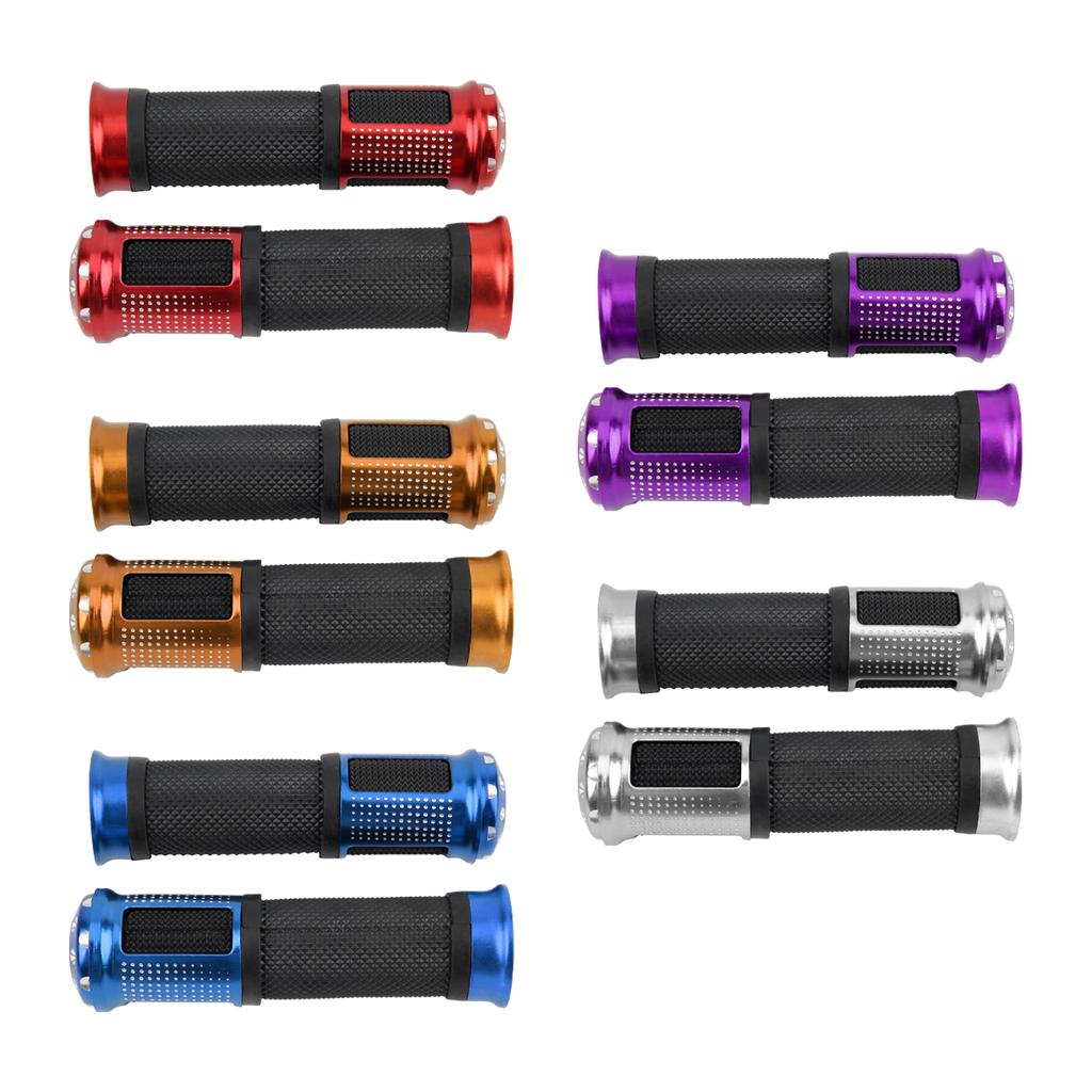 Universal Motorcycle 23mm 25mm Throttle Grip Aluminum Alloy Rubber Handle Grips Non-slip Handle Electric Scooters Moped Tuning