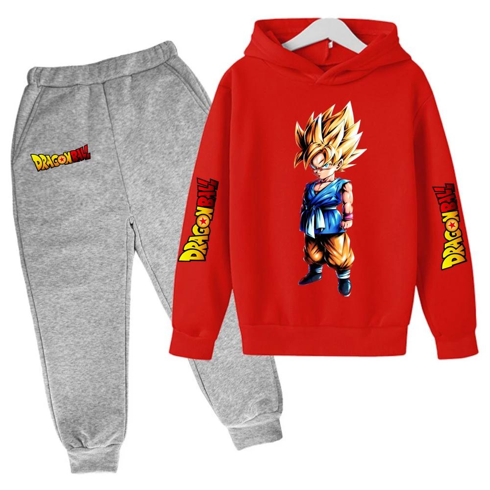 Goku Street Costume Fashion Girl Boy Clothing Anime Dragon Ball Z Winter Kid Sets 2025 Kawaii Hot Sizes