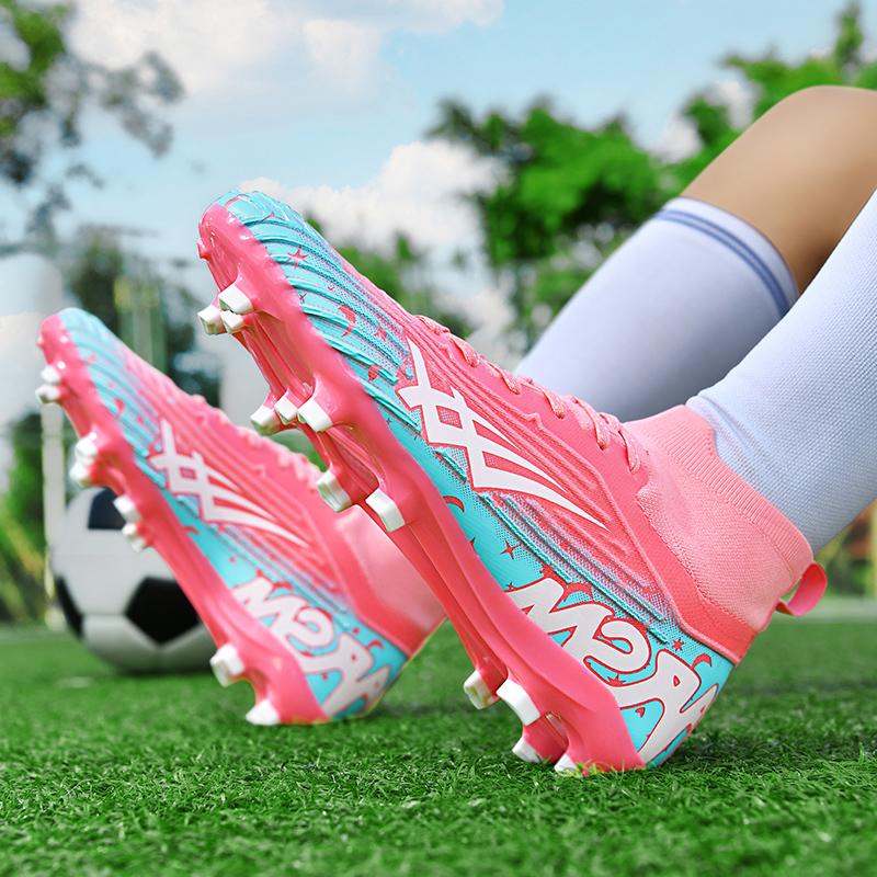 Unisex Football Boots High-top Rubber Tie High Elastic Socks Training Artificial Grassland Outdoor Sports Training Football Shoes