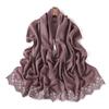 Floral Embroidered Solid Color Scarf Shawl Wrap Lightweight UV Protection Accessory Women