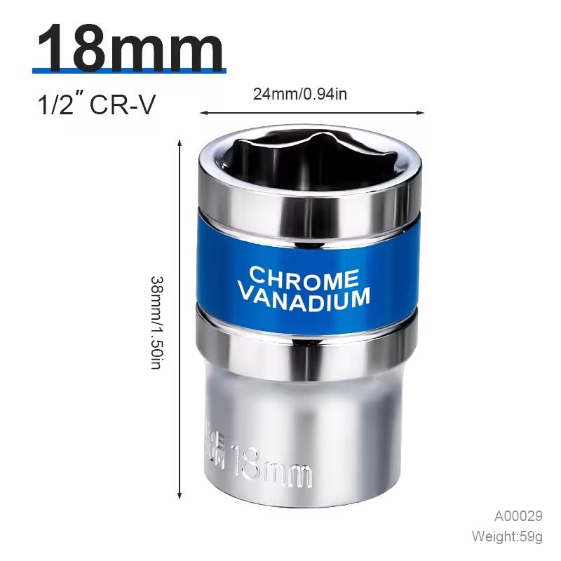 8-32mm 1/2" Drive Deep Impact Socket Set Drive Metric Wrench Socket Deep Impact Socket Pneumatic Wrench Head Tire Removal Tools