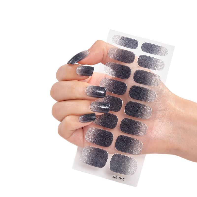 Trendy Waterproof No-Bake Gel Nail Art Stickers with Adhesive Backing