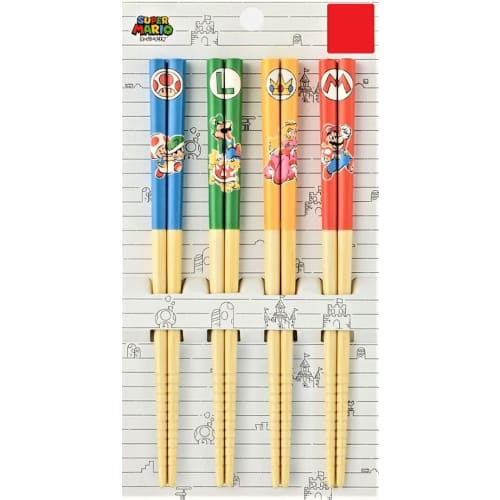 Nintendo Sales Super Mario Family Life Chopsticks Set of 4, Nintendo Tokyo Exclusive