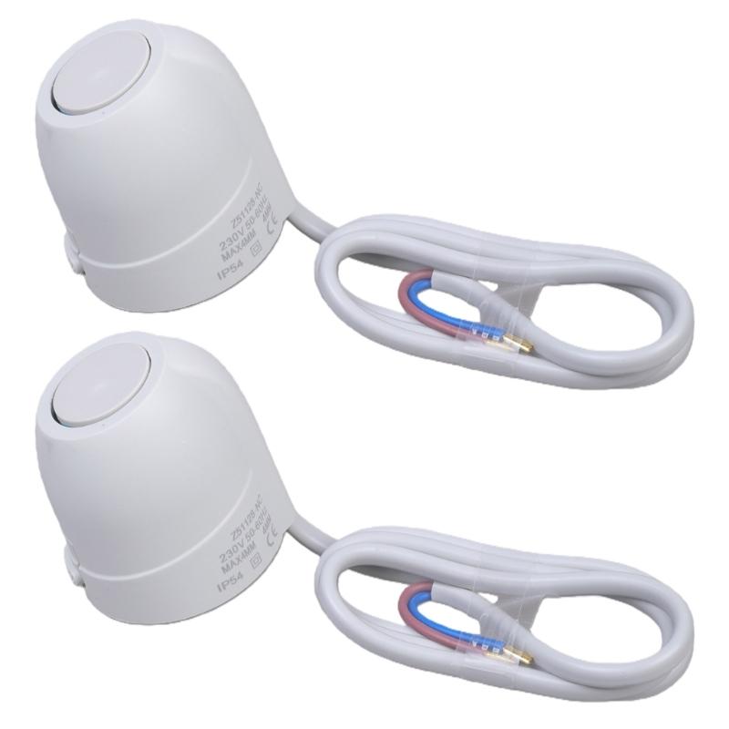 2Pcs Electric Thermal Actuator Floor Heating Radiator Valves Normally Closed Valves Head Water Separator Easy to Use
