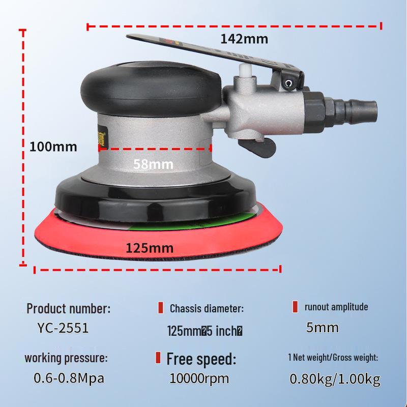 5-Inch Pneumatic Sander & Polisher for Cars