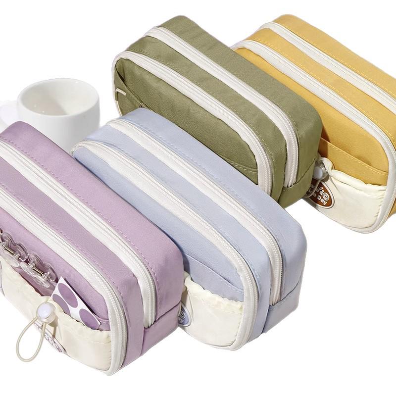 Large Capacity Multi-Layer Pencil Case - Cute Stationery Box with Drawstring Design