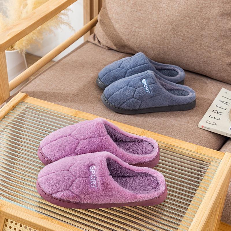 Cotton slippers women's winter home indoor home home warm non-slip thick bottom couple new wool slippers men's autumn and winter