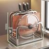 1pc Stainless Steel Knife Holder Kitchen Pot Lid Storage Rack Cutting Board Shelf Household Draining Rack Kitchens Accessories