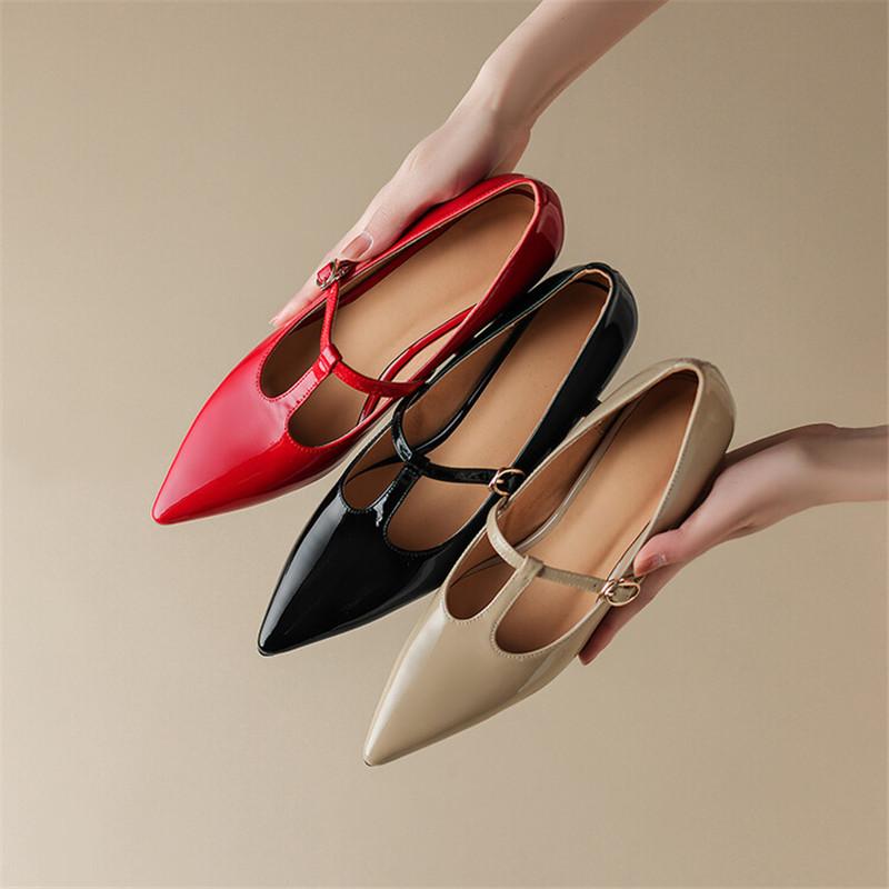 Fashion 2024 Spring Summer Patent Leather Women Shoes Pointed Toe Shallow Women Pumps Mary Jane Shoes for Women High Heels Large Size