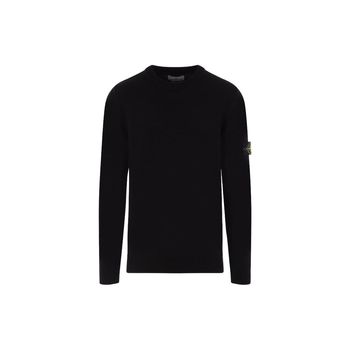 

Stone Island Solid Color Pullover Crew Neck Long Sleeve Sweater Men sweater Black 7915508A3-A0029 XL