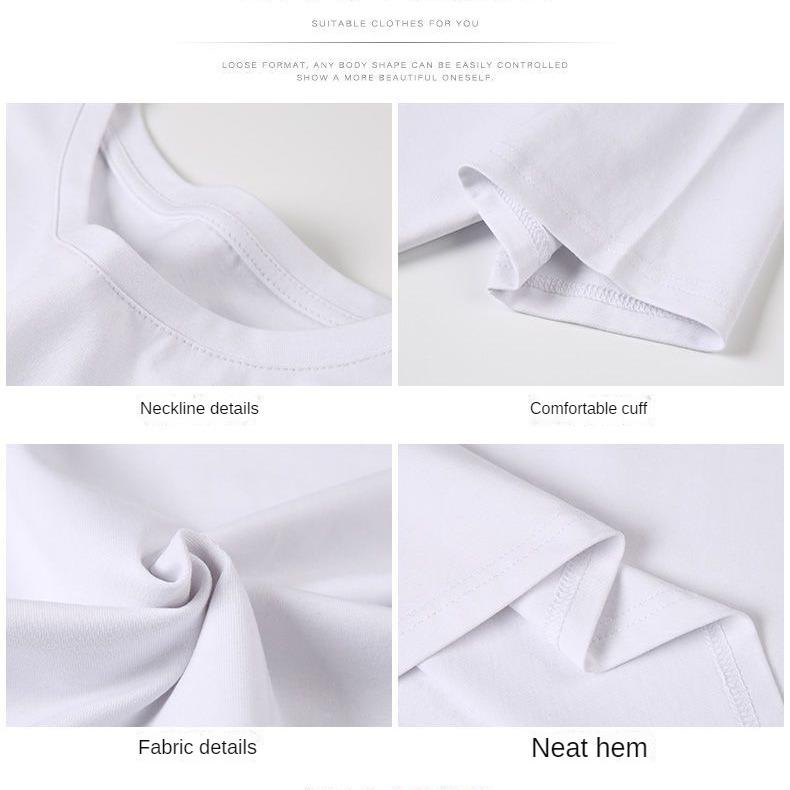 Dam Kortärmad Bomull Kortärmad Lös Enfärgad T-shirt Rund Hals Bekväma Toppar