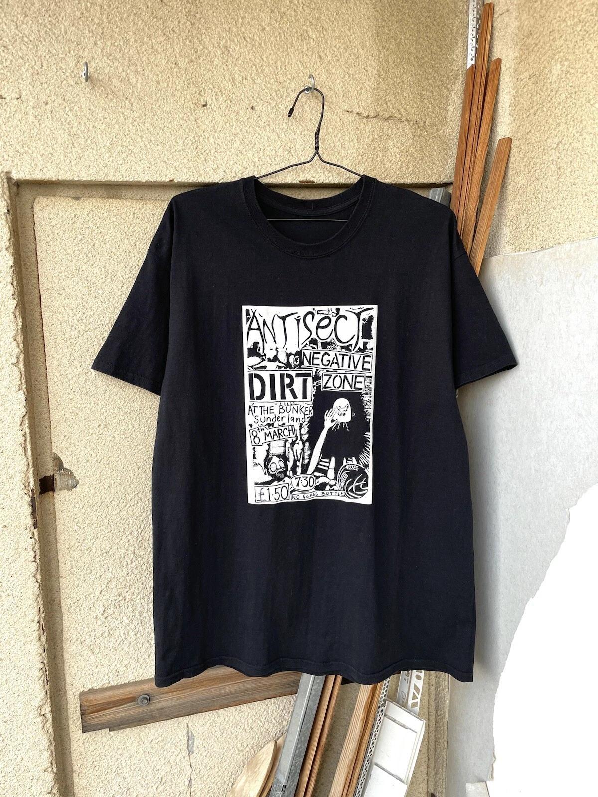 Vintage Antisect Punk Band T-Shirt Size XL Black Nausea Discharge L