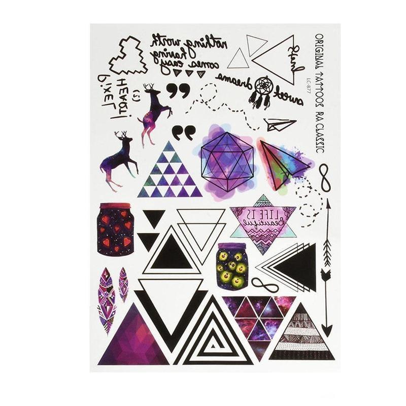 2Pcs/Set Geometric Temporary Tattoos Body Arm Leg Waterproof Flash Tattoo Stickers