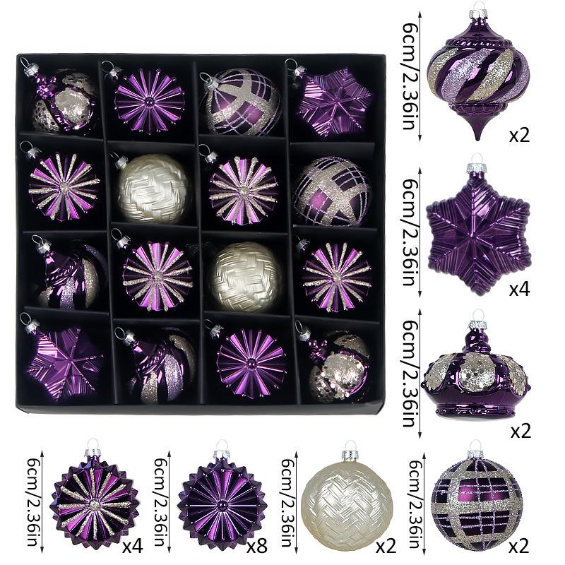 2026 Irregular Painted Electroplated Christmas Balls - 6cm, 24pcs Set for Creative Tree Ornaments.