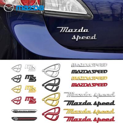 3D Metal Car Sticker MS MAZDASPEED Logo Emblem Decal For Mazda 2 3 5 6 CX-5 CX-7 323 Axela Atenza Auto Body Rear Trunk Styling