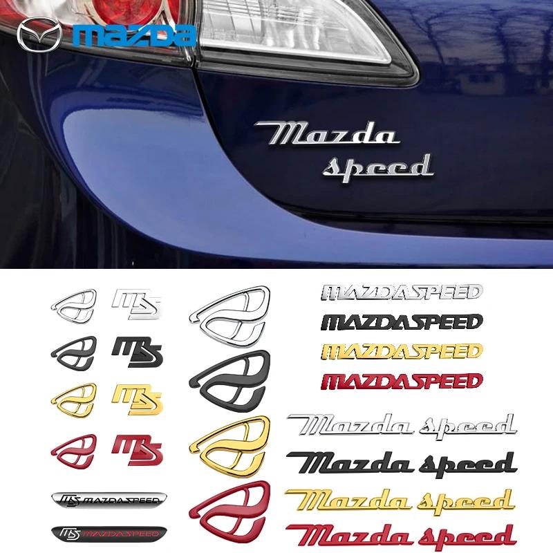 3D Metal Car Sticker MS MAZDASPEED Logo Emblem Decal For Mazda 2 3 5 6 CX-5 CX-7 323 Axela Atenza Auto Body Rear Trunk Styling