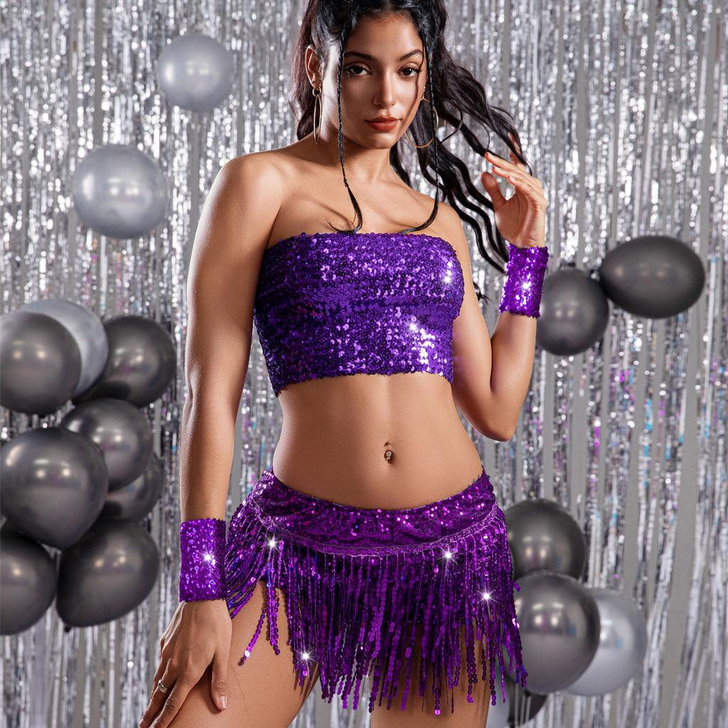 Sequin Skirt, Tassel Skirt, Latin Dance Skirt, Stage Performance Costume, Performance Costume