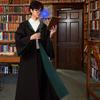 Formemory Halloween Costume Complete Includes and Magic Wand and Lights Unisex Cosplay Magic Wand Size Set, 4-Piece Set, Green, Robe, Necktie, Scarf,