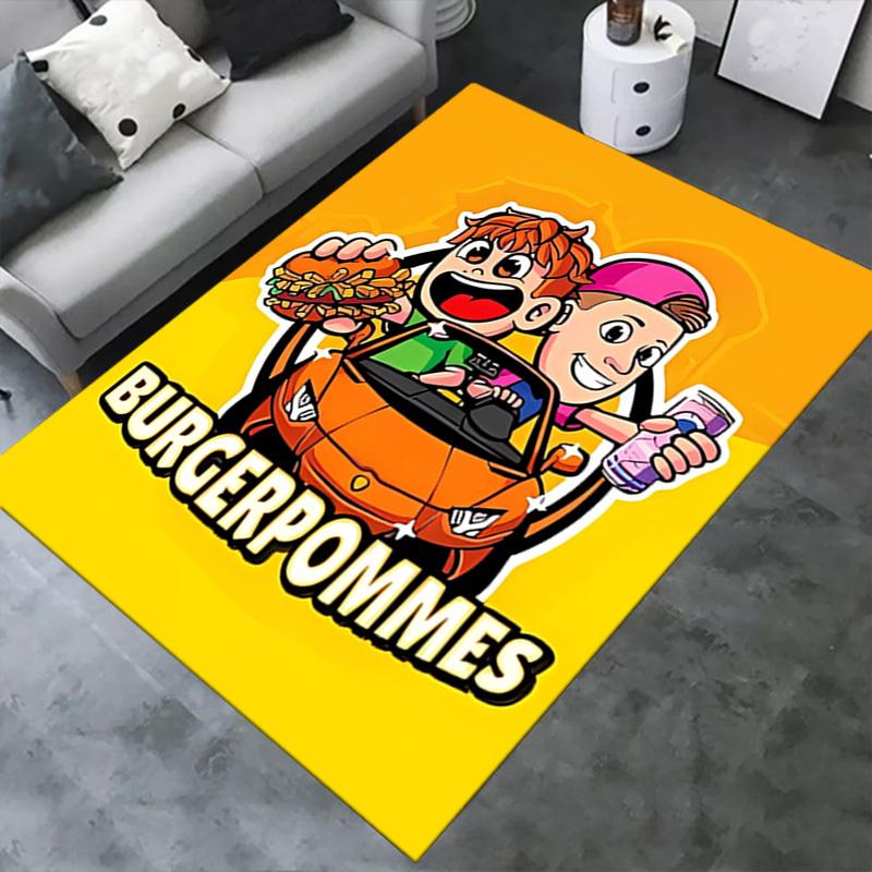 Burger, Pommes, Drive Office Carpet Soft Polyester Entrance Carpet Washable Non Slip Machine Washabl