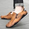Spring and summer new leather comfortable soft soled men's shoes, flat bottomed running sports and leisure loafers