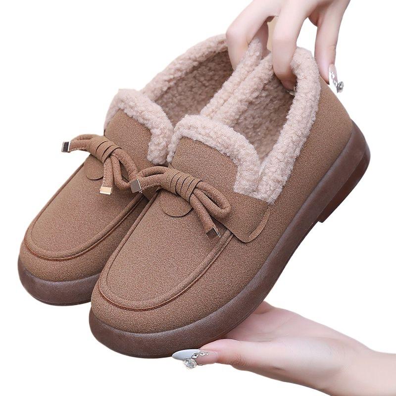 Cotton Shoes Women's New Winter Fleece Thickened Warm Snow Boots One Kick Mother Shoes Thick-soled Versatile Warm Cotton Boots