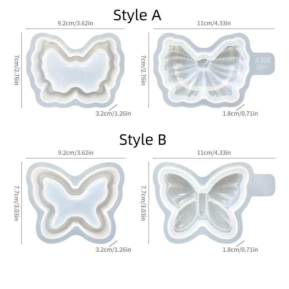 Bowknot Shape Silicone Candle Cup Mold Soft Soap Mould Butterfly Storage Box Mold  Plaster Craft