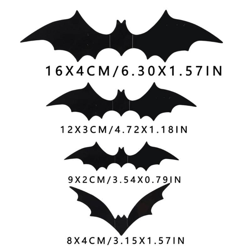 Halloween Netopýři Samolepky Lepicí PVC Samolepka Realistická Létající Netopýr Samolepka Nástěnné Samolepky Na Okno Zeď Halloween Dekorace