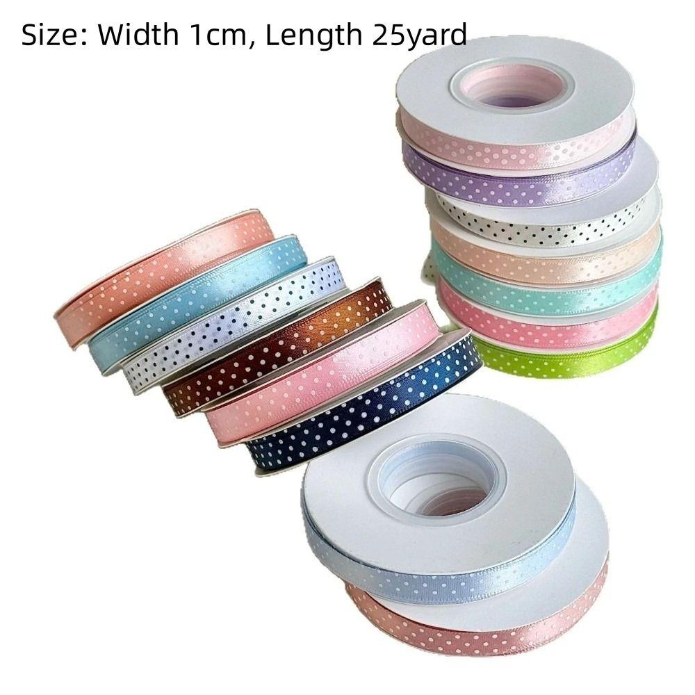 Multi Color Ribbon Polka Dot DIY Crafts Hair Bows Fabric Ribbons Wedding Party Home Decor 25 Yards Gift Wrapping Ribbons