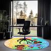 Gracie's Corner Printed Round Rug Carpet Chair Rug Area Rug Entryway Doormats,for Office Chair Living Room Bedroom Kitchen Room.