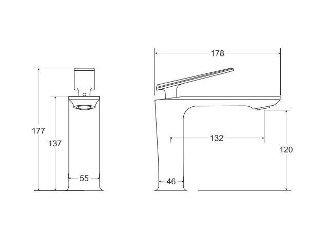 DECCO I chrome low Besco washbasin tap
