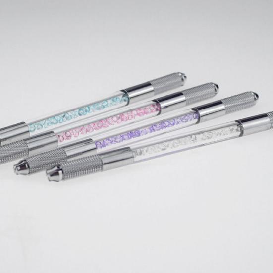Manueller Microblading-Doppelkopf-Strassgriff-Permanent-Augenbrauen-Tätowierungsstift
