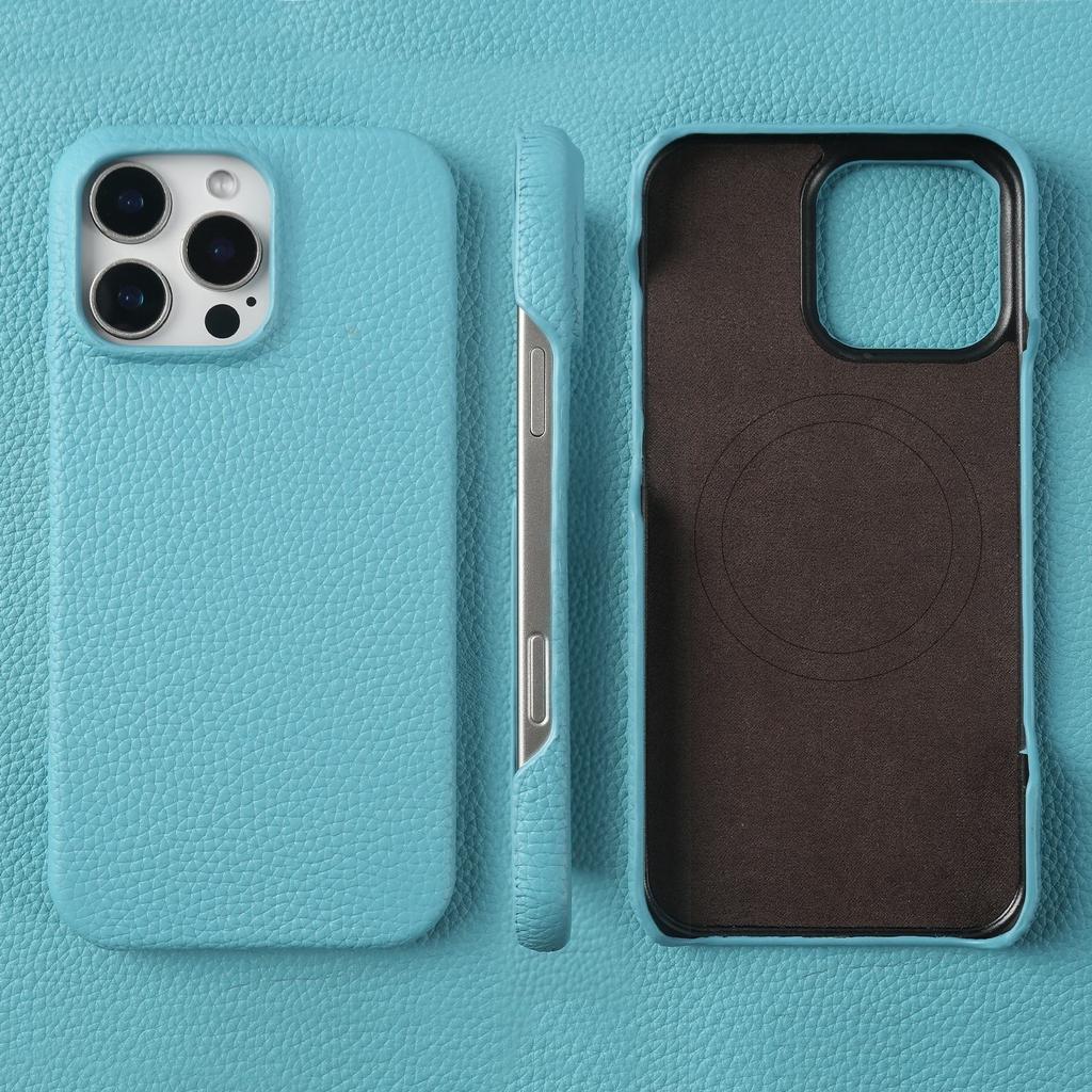 Премиальный магнитный чехол из натуральной кожи для iPhone 16 Pro Max 15 14 13 12 11 Беспроводная зарядка Магнитная крышка Magsafe Ударопрочный чехол