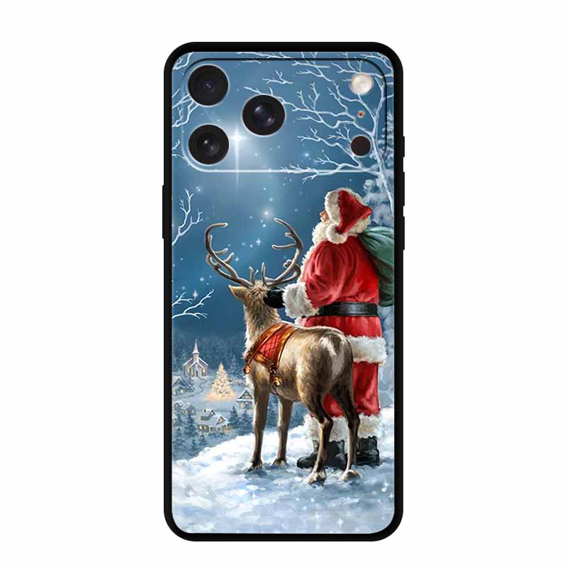For iPhone 17 Pro Max Cover iPhone17 Pro Back Protective Phone Case For iPhone 17 Air Santa Christmas Soft Silicone TPU Coque