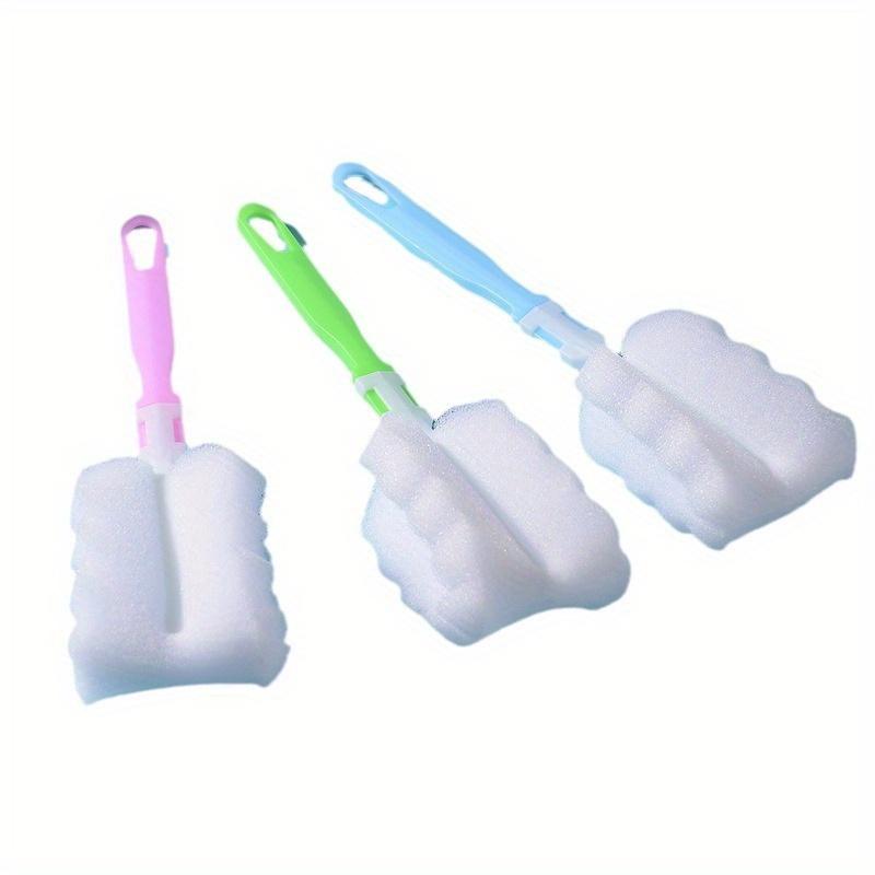 1/5pcs Long-Handle Sponge Brush for Mugs Glass Bottles Cups Scrubber for Efficient Cleaning Sponges Reusable Kitchen Clean Tool