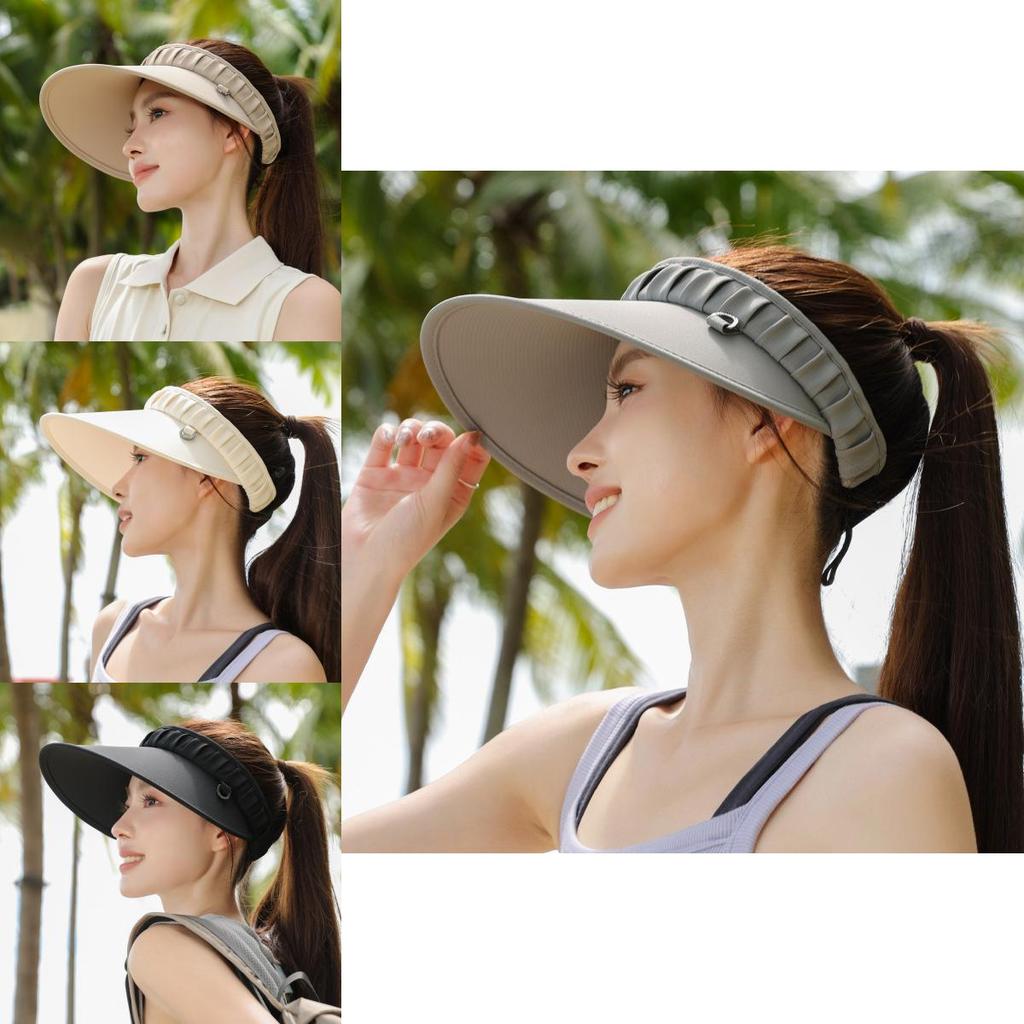 Summer Wide Brim Sun Hat With Breathable Ice Silk Material For Outdoor Travel
