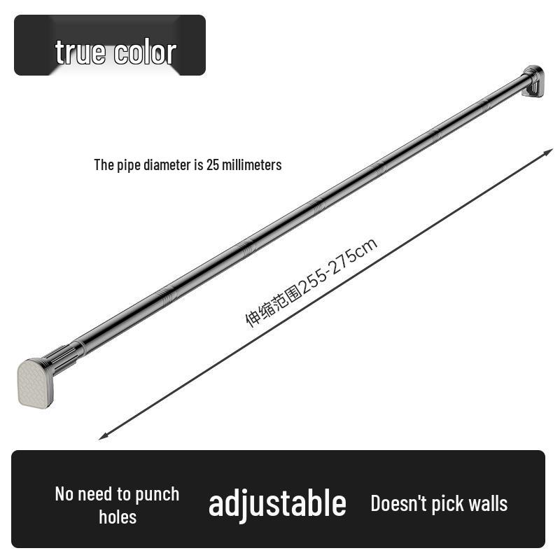 Retractable Stainless Steel Clothesline & Shower Curtain Rod Combo for Balcony and Bathroom