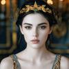 Elegant Vintage Alloy Crown Tiaras Forehead Ornaments Rhinestone Leaves Crystal Tiara Hair Jewelry Bridal Headband Birthday Gift
