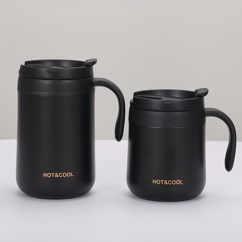 2025 New Product Office Coffee Cup Stainless Steel Double-Layer Vacuum Spray Paint Mug With Handle Heat Preservation Coffee Cup